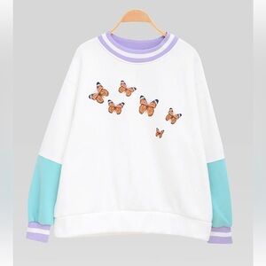 Butterfly Color Block Sweatshirt